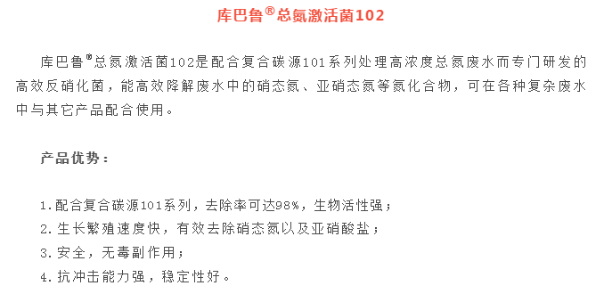 長隆科技庫巴魯總氮激活菌系列